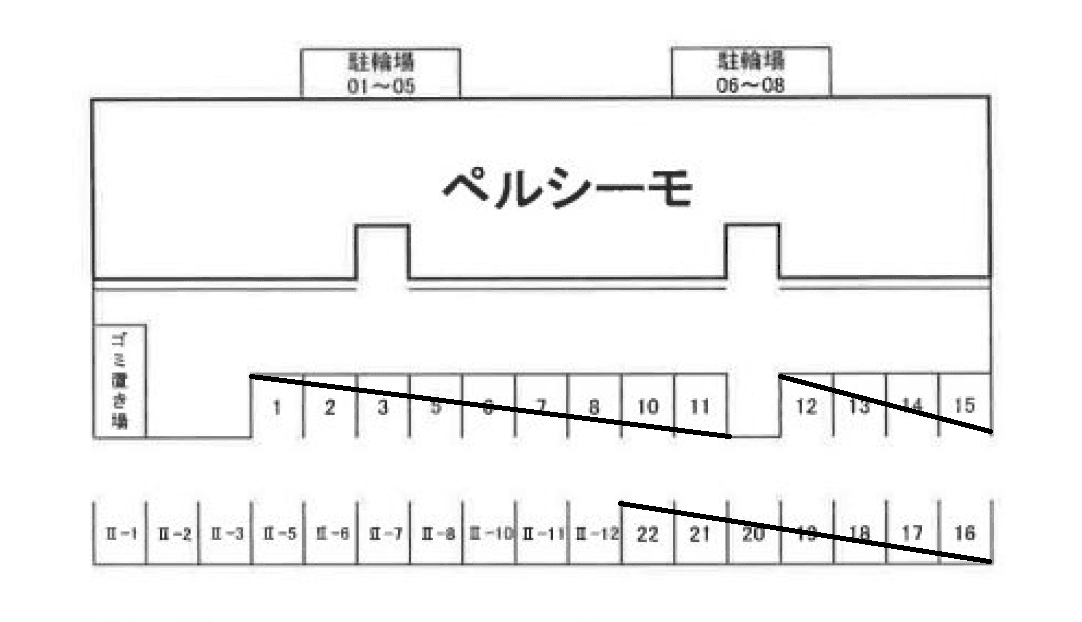ペルシーモ第2駐車場の駐車配置図