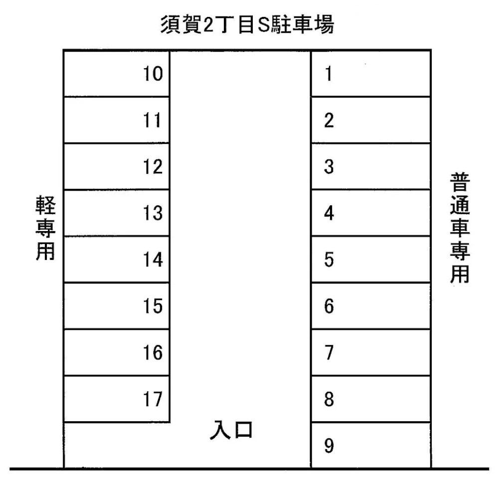 須賀2丁目S駐車場の駐車配置図