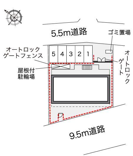 フロントコート(42057)の駐車配置図