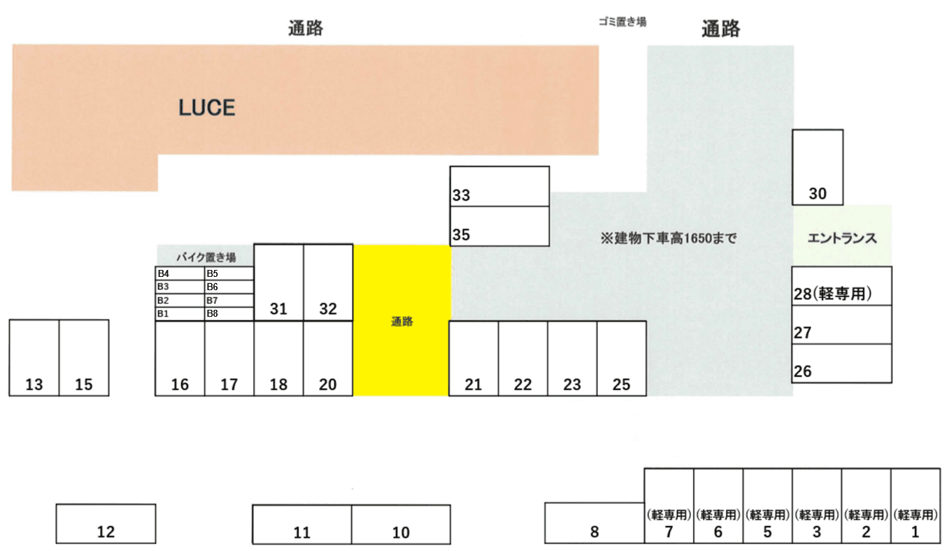 ウィンドヒル住道の駐車配置図