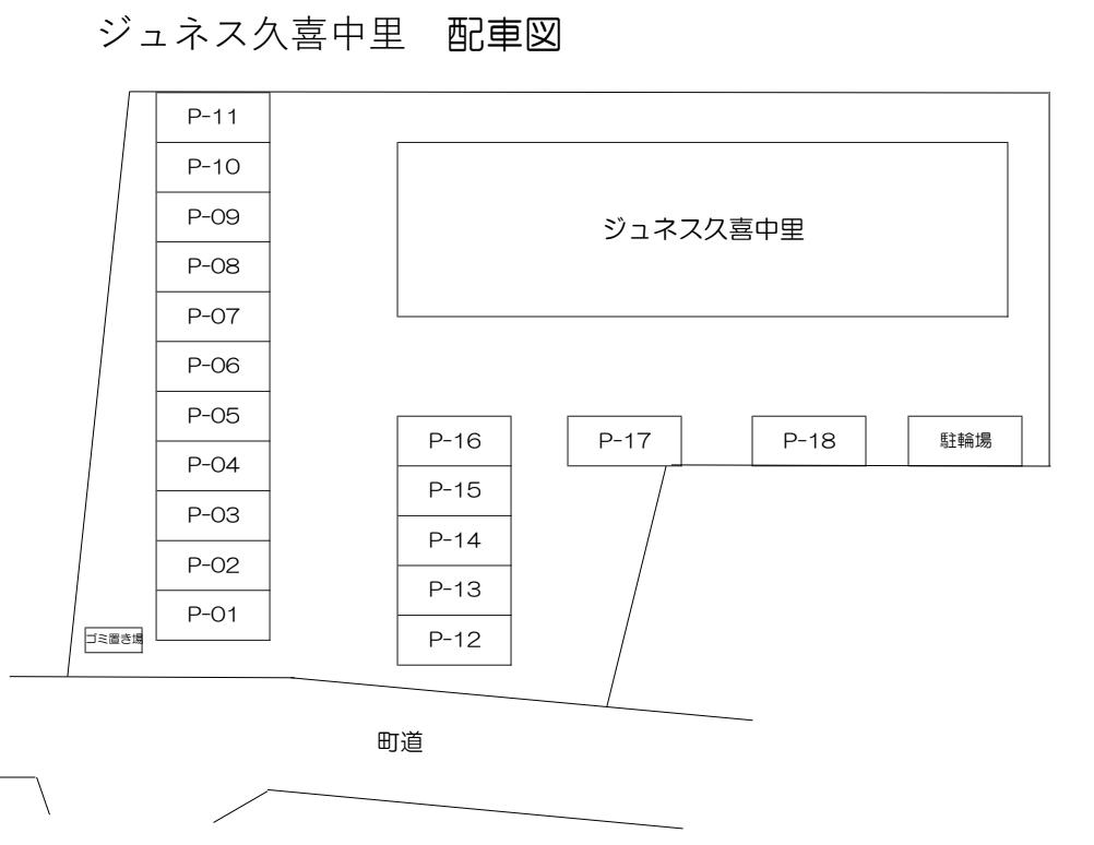 ジュネス 久喜中里の駐車配置図