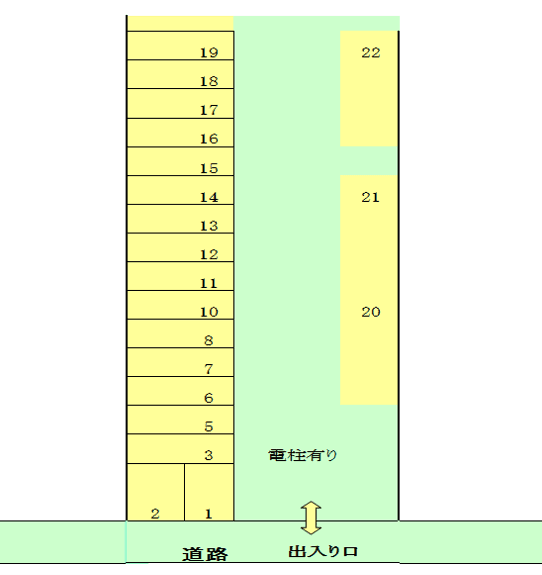 東洋横山駐車場の駐車配置図