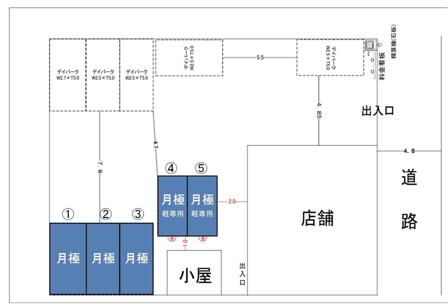 デイパーク福岡塩浜第２の駐車配置図