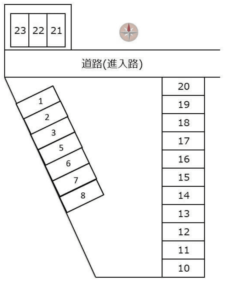 城北一丁目駐車場の駐車配置図