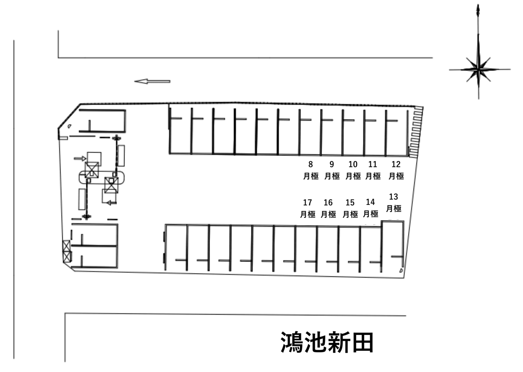 鴻池新田の駐車配置図