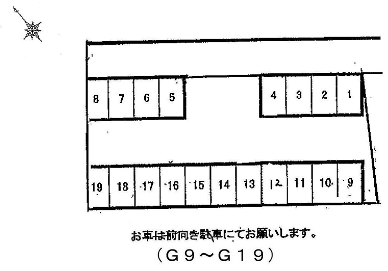 渋川伊砂々駐車場の駐車配置図