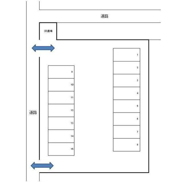 原の前駐車場の駐車配置図