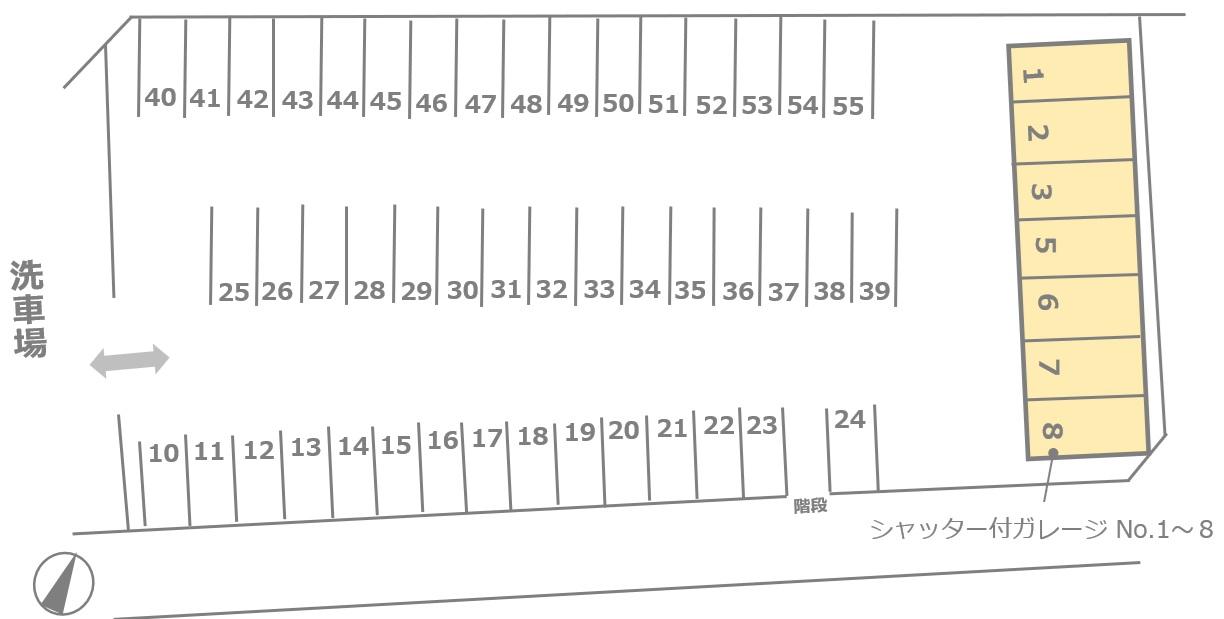 緑ヶ丘洗車場パーキングの駐車配置図