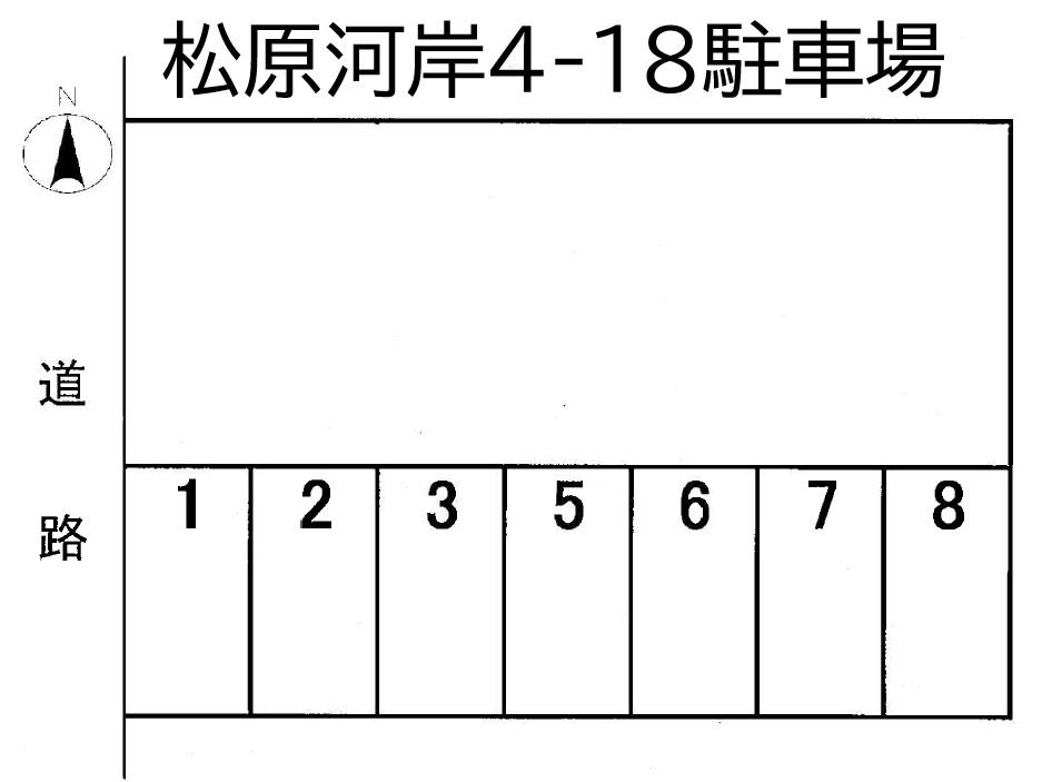 松原河岸駐車場の駐車配置図