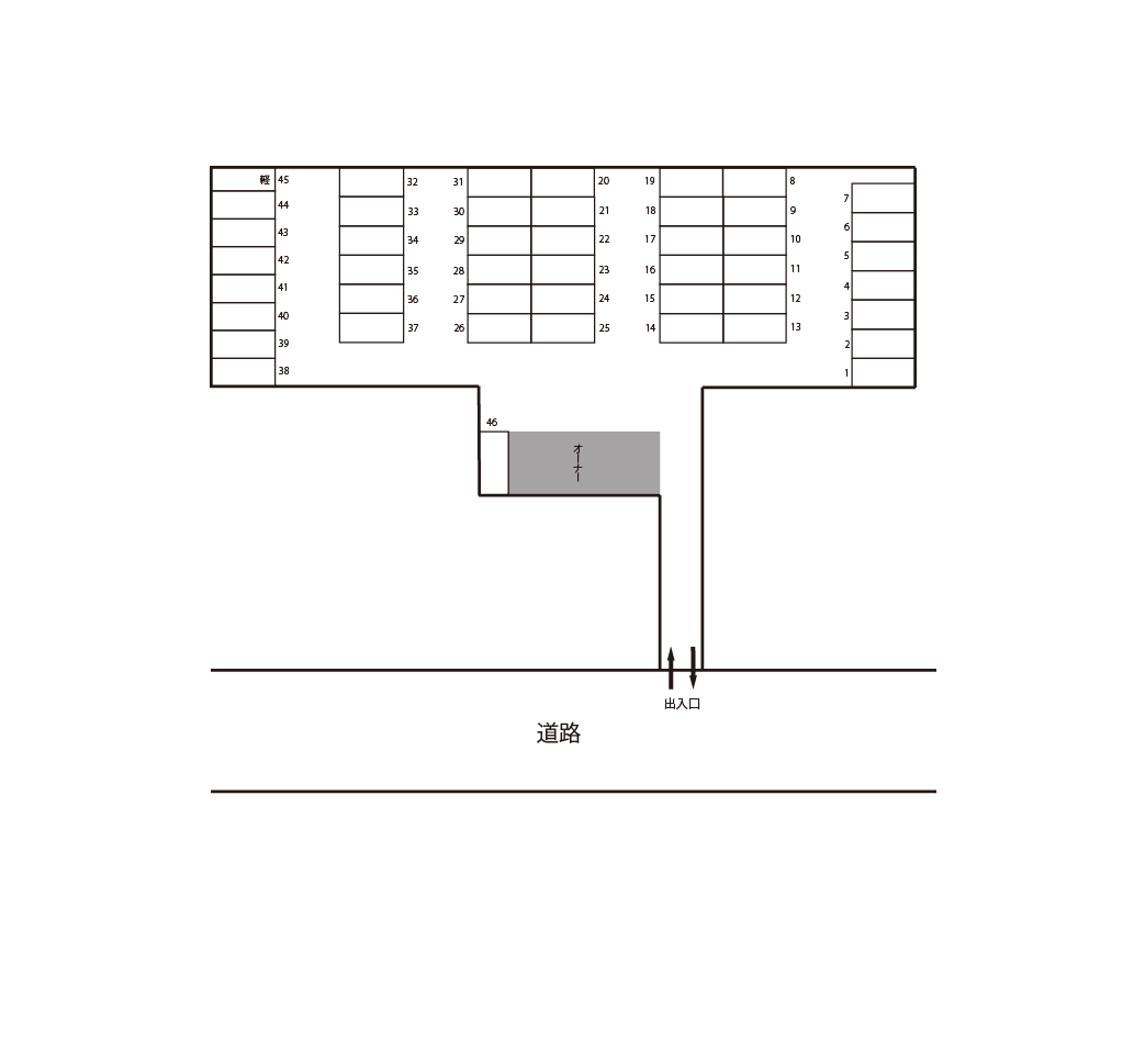 ザ・パーク多賀城陸前山王駅前の駐車配置図