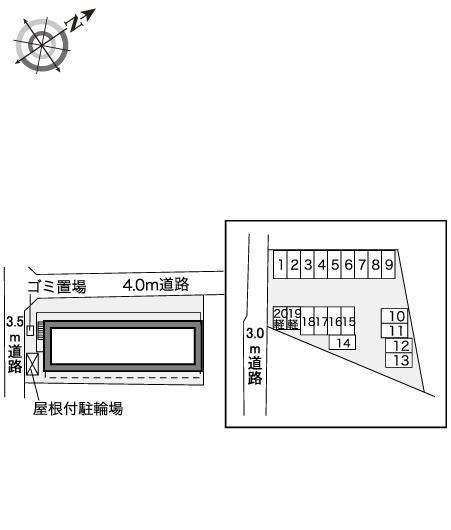 サンライズ(40717)　敷地外駐車場の駐車配置図