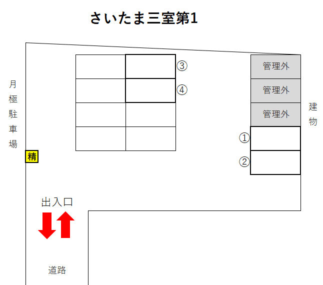 さいたま三室第1の駐車配置図