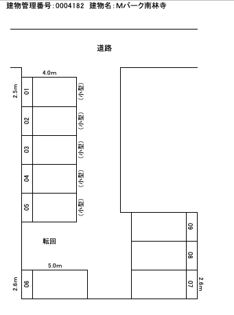 Ｍパーク南林寺の駐車配置図