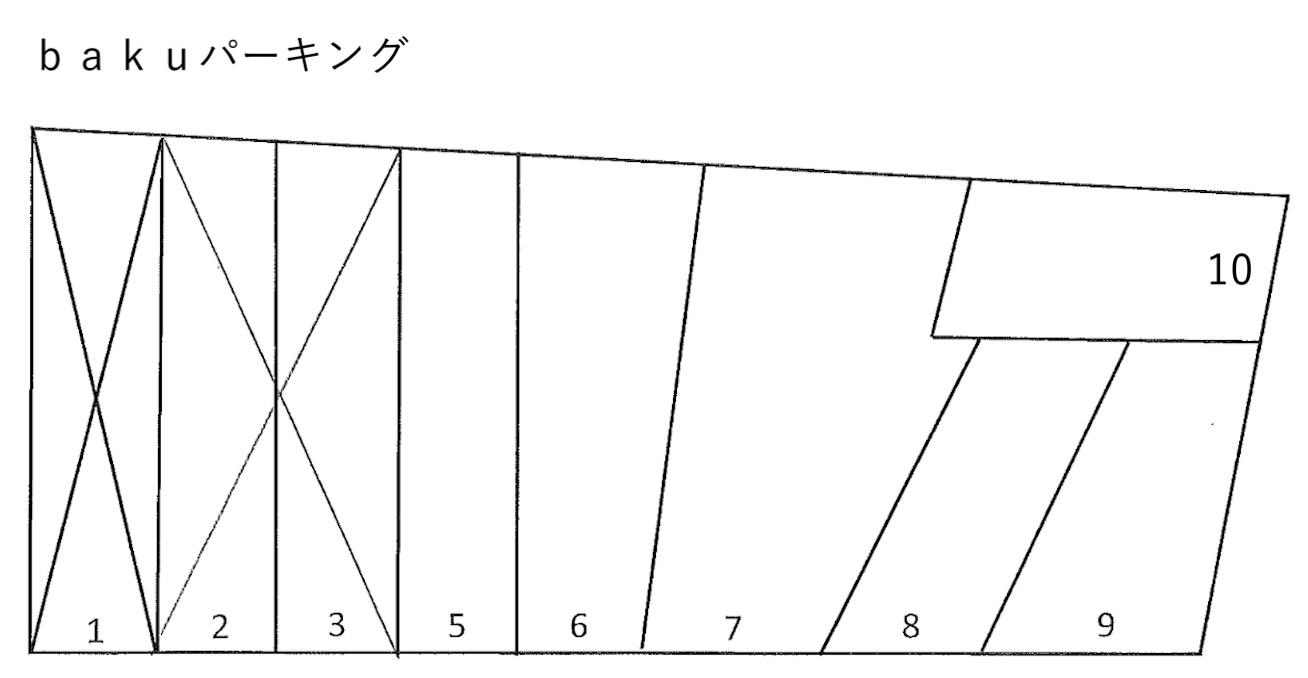 ｂａｋｕパーキングの駐車配置図