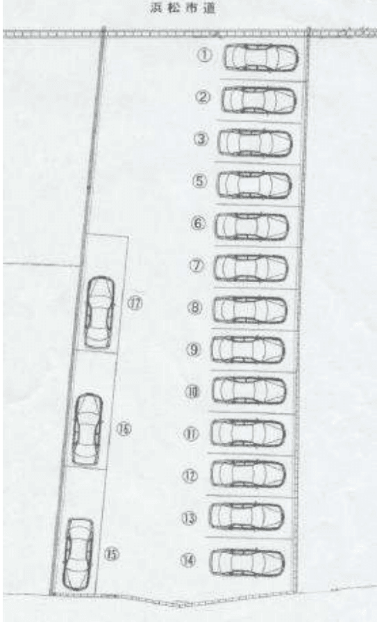 浜北沼ＭＴ駐車場の駐車配置図