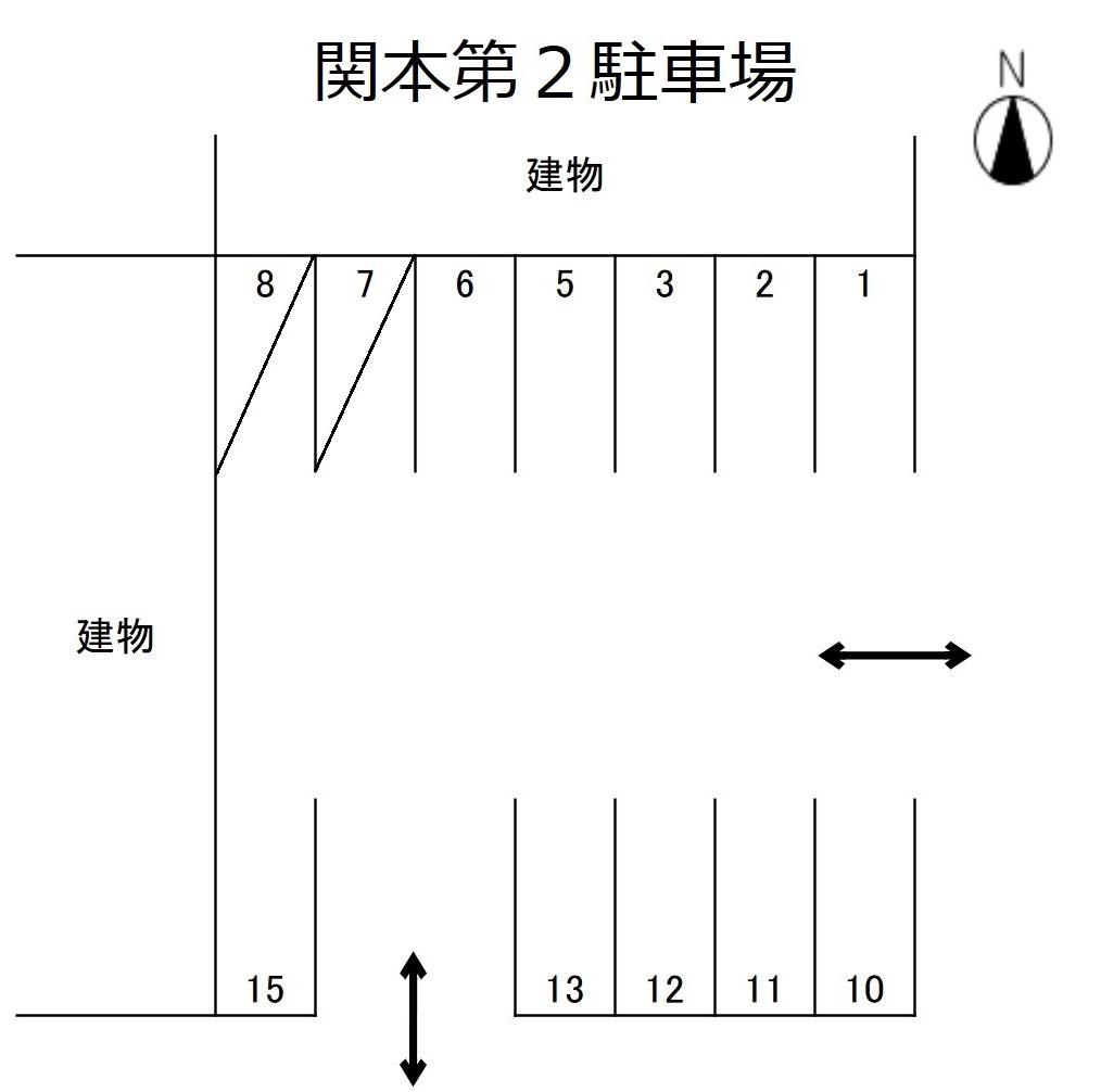 関本第２駐車場の駐車配置図