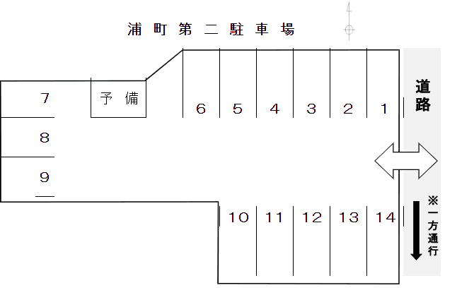 浦町駐車場第２の駐車配置図