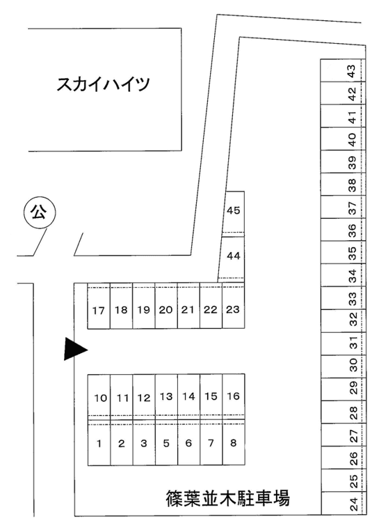 篠葉並木駐車場の駐車配置図