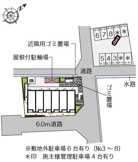 クレイノグランヴィア東草津Ⅵ(56912)　敷地外駐車場の駐車配置図