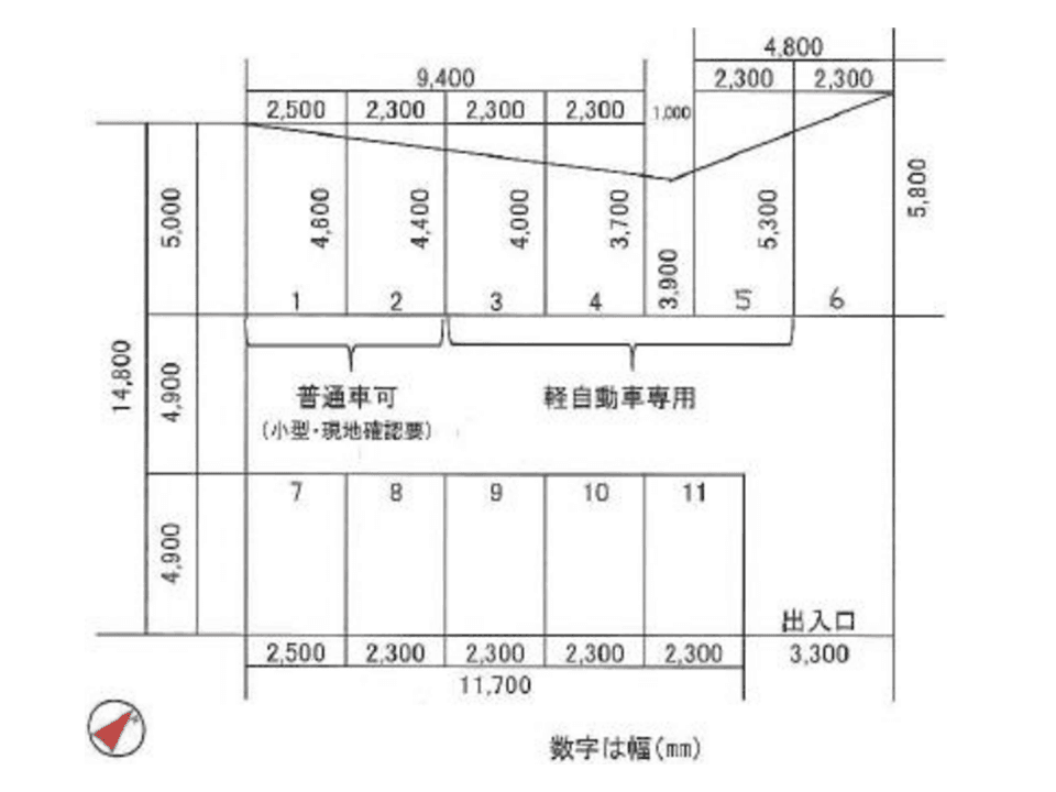 台原加藤パーキングの駐車配置図