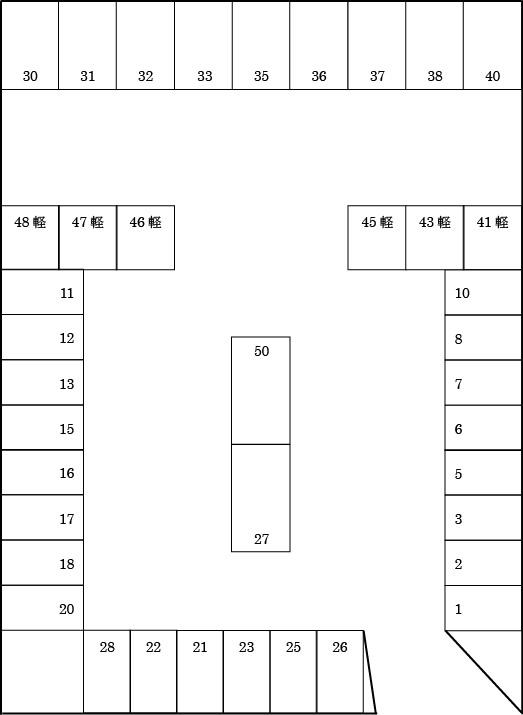 金剛№1モータープールの駐車配置図