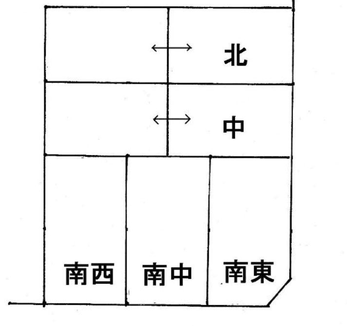 山田ガレージの駐車配置図