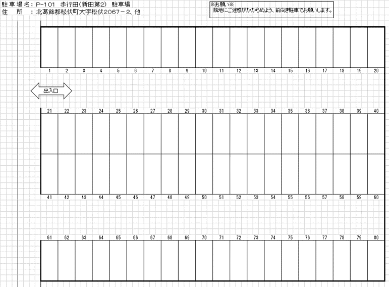 P-101駐車場の駐車配置図