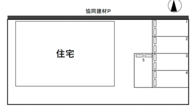 若林町　ＫＷ26　駐車場の駐車配置図