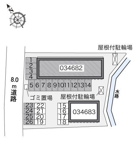 本郷Ａ(34682)　敷地外駐車場の駐車配置図