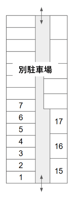 共和町2丁目13‐2駐車場の駐車配置図