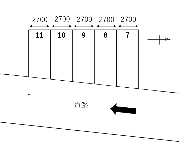 公団前駐車場の駐車配置図