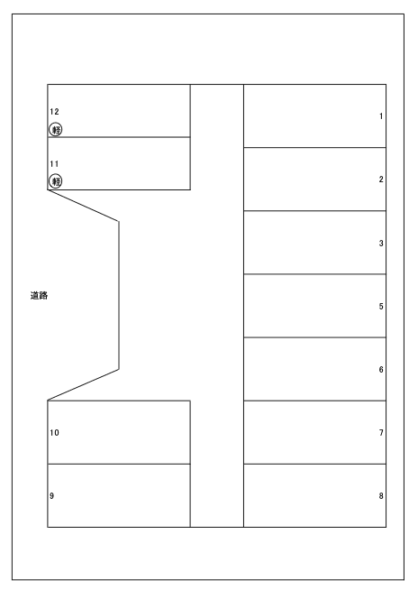 神谷土建第２駐車場の駐車配置図