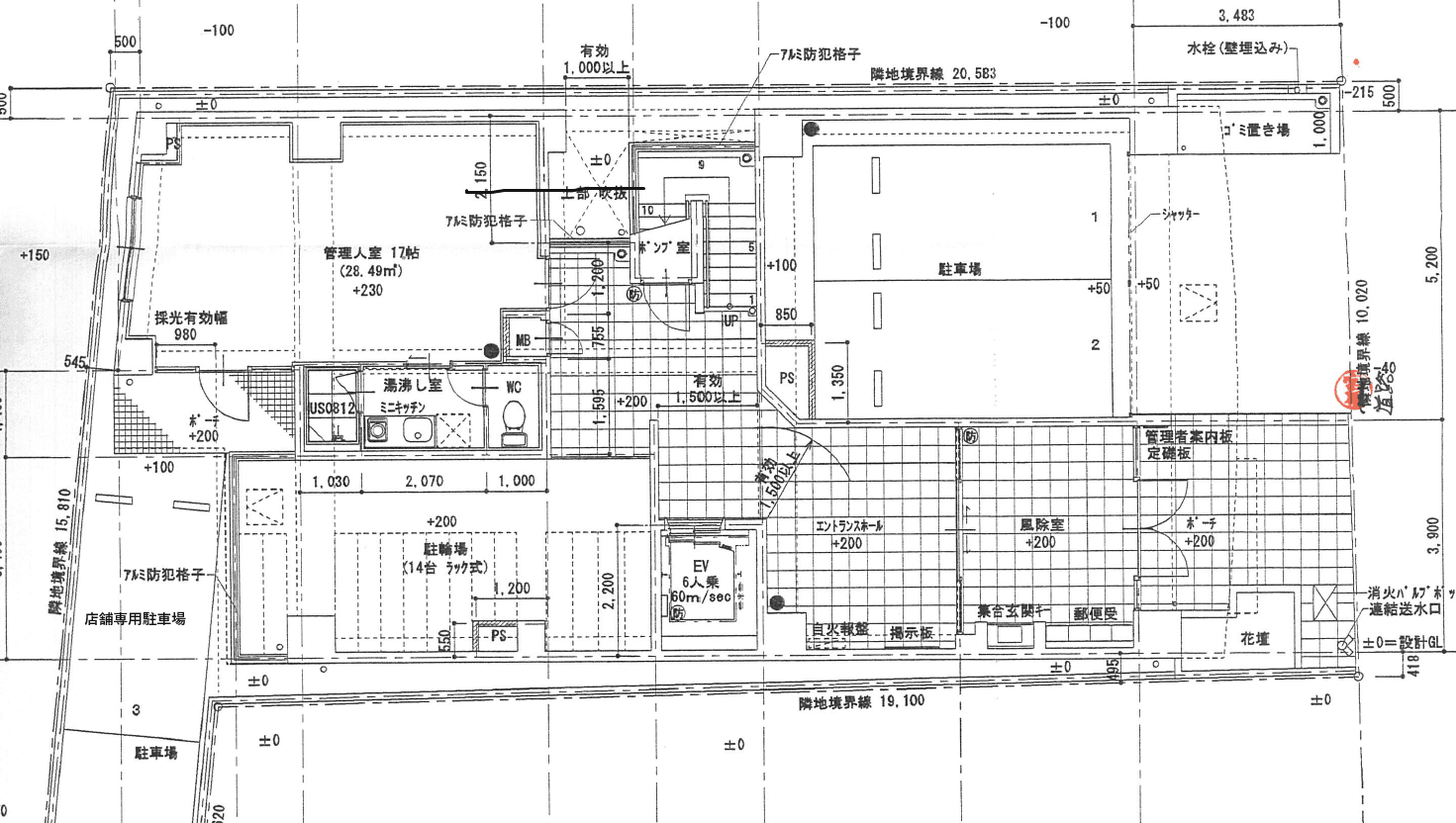 リヴシティ大須の駐車配置図