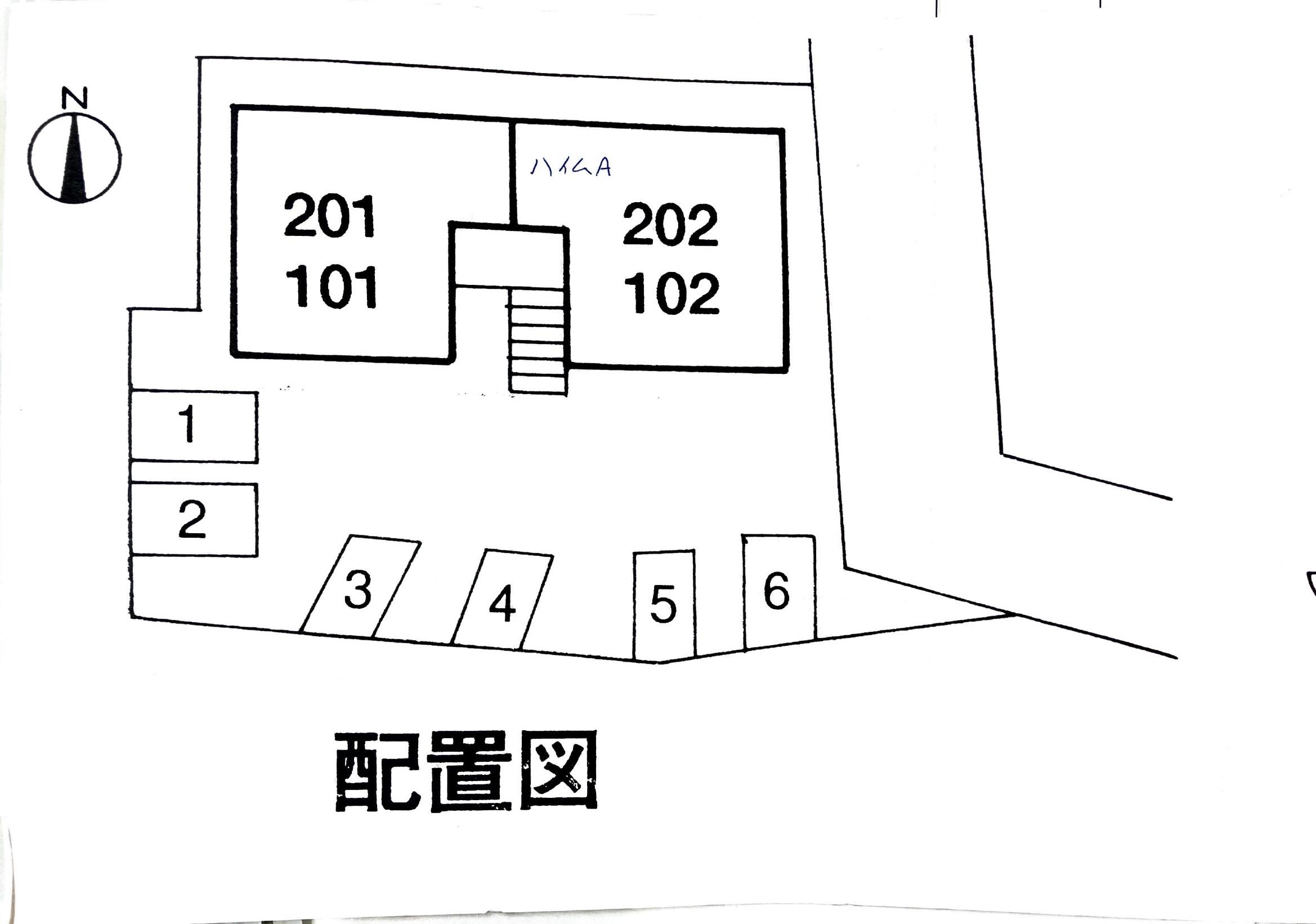 ハイムＡの駐車配置図