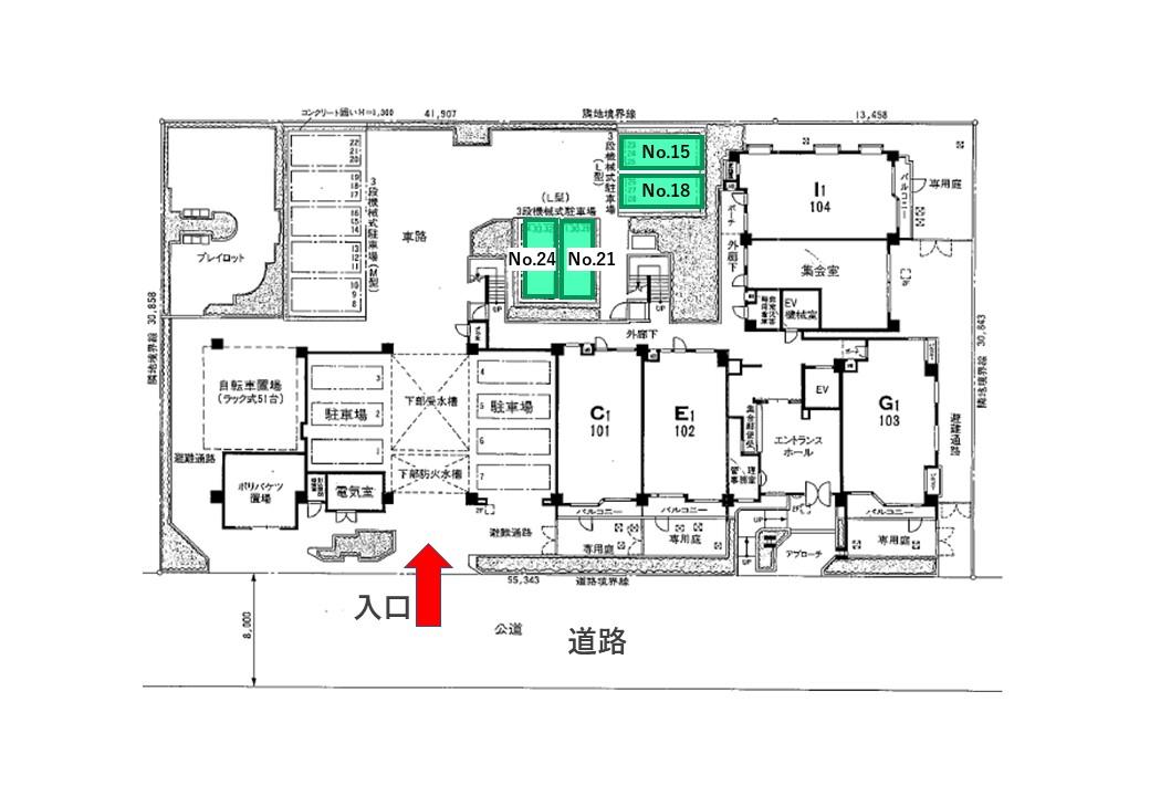青戸八丁目駐車場の駐車配置図