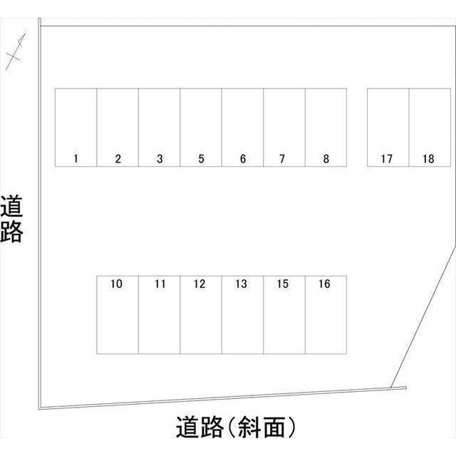 鶴来知守町Iパーキングの駐車配置図