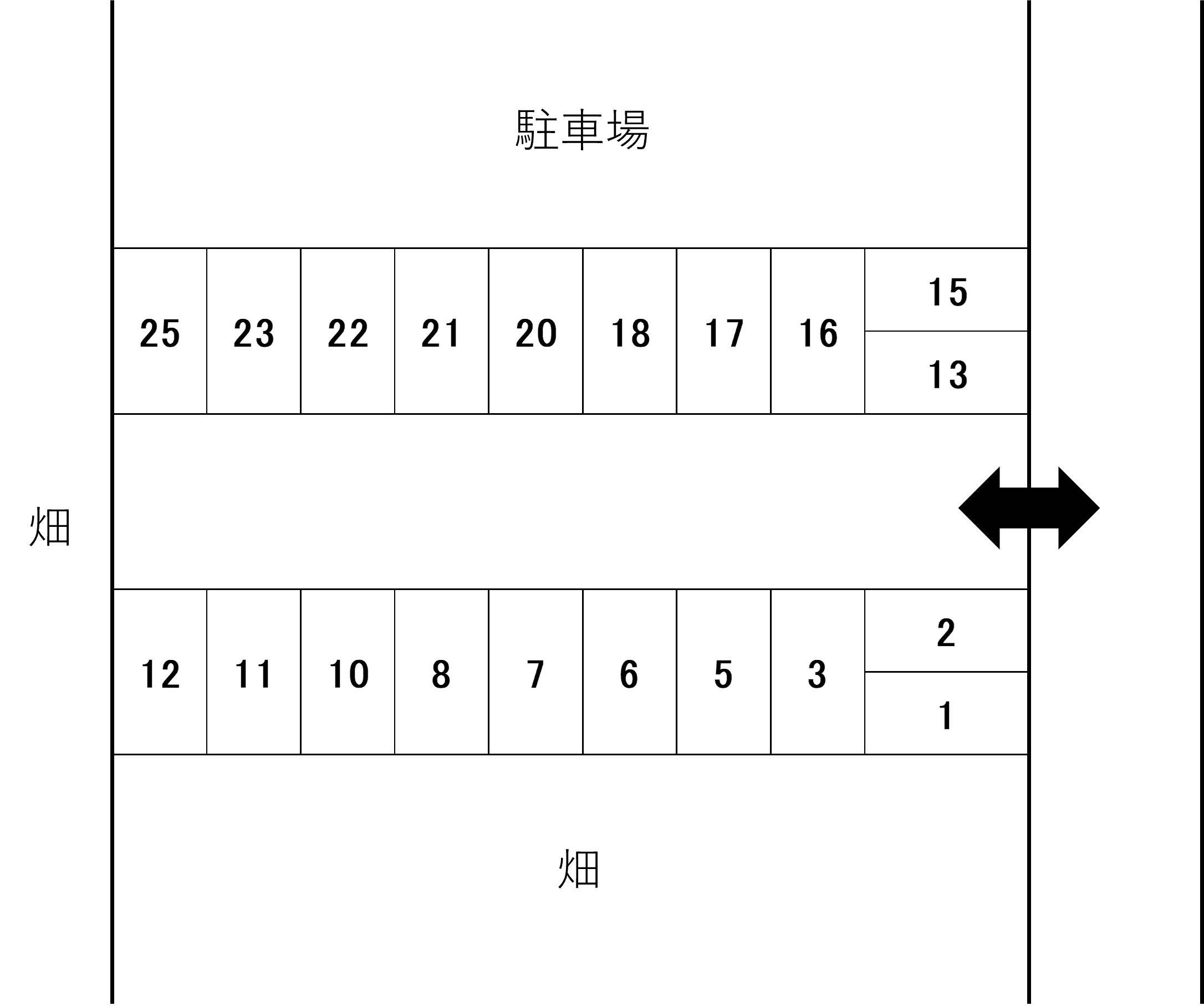 北原池田第３駐車場の駐車配置図