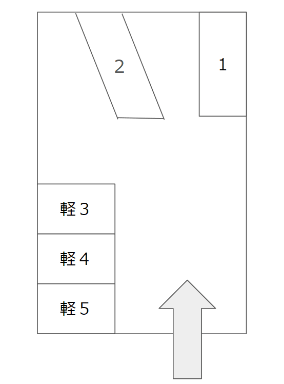 森谷ガレージの駐車配置図