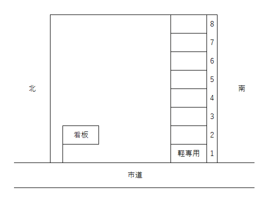 下好間鬼越月極駐車場の駐車配置図