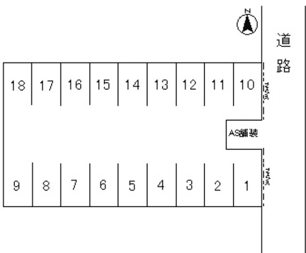 中里(吉川)第1月極駐車場の駐車配置図