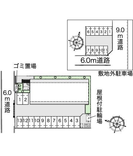 イーストビレッジ２(42146)　敷地外駐車場の駐車配置図