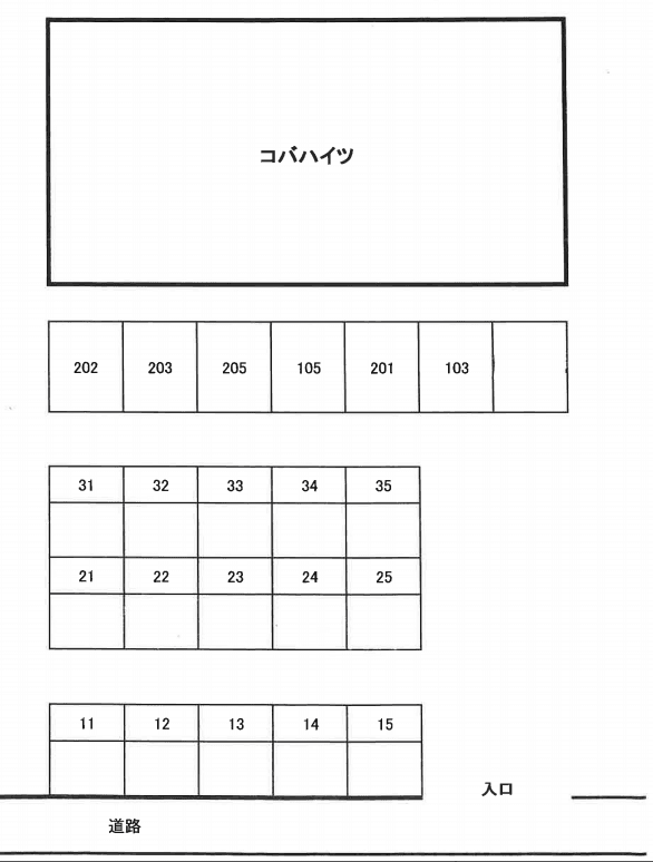 川口二丁目　小林月極駐車場の駐車配置図