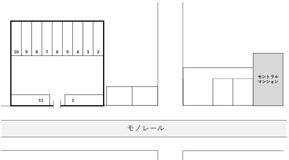 セントラルマンション第二駐車場の駐車配置図