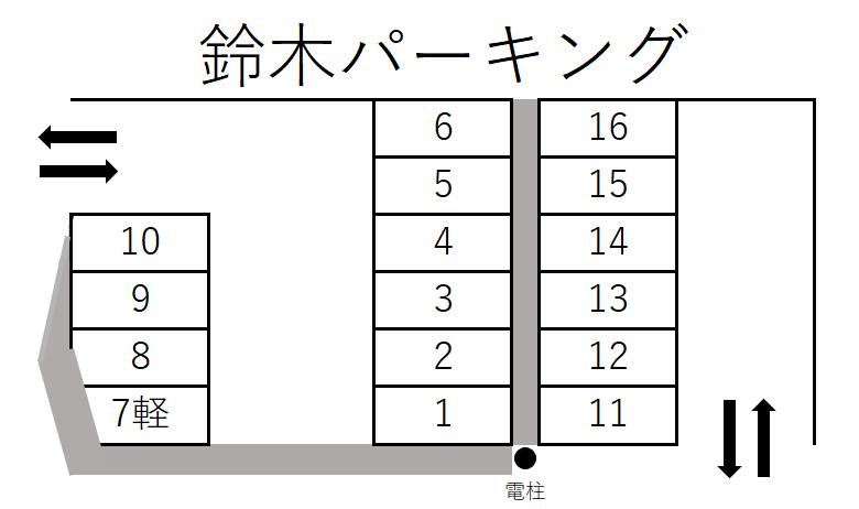 鈴木パーキングの駐車配置図
