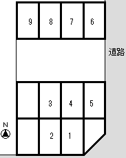 西田タウンハイツパーキングの駐車配置図