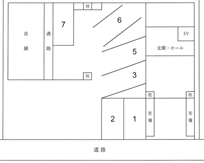シャトー三木の駐車配置図