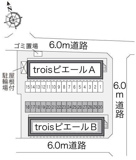 ｔｒｏｉｓピエールＢ(19061)の駐車配置図