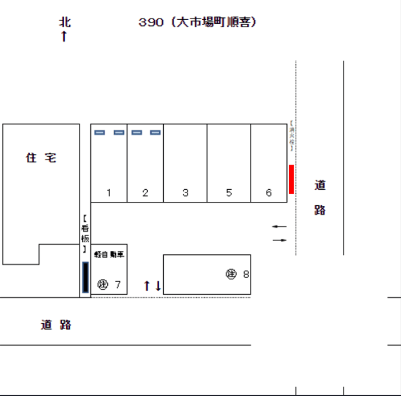 岩倉－390の駐車配置図