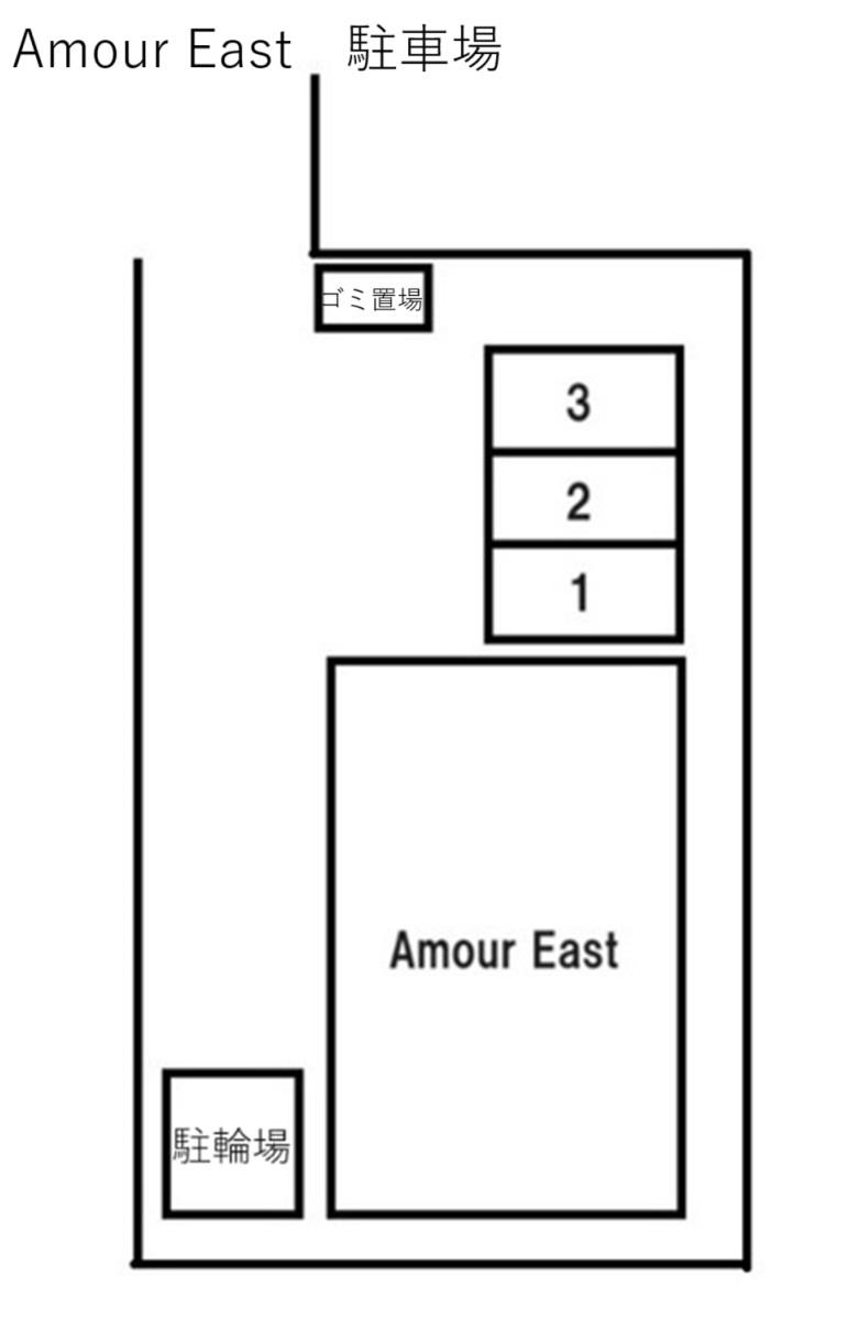 Amour East　駐車場の駐車配置図