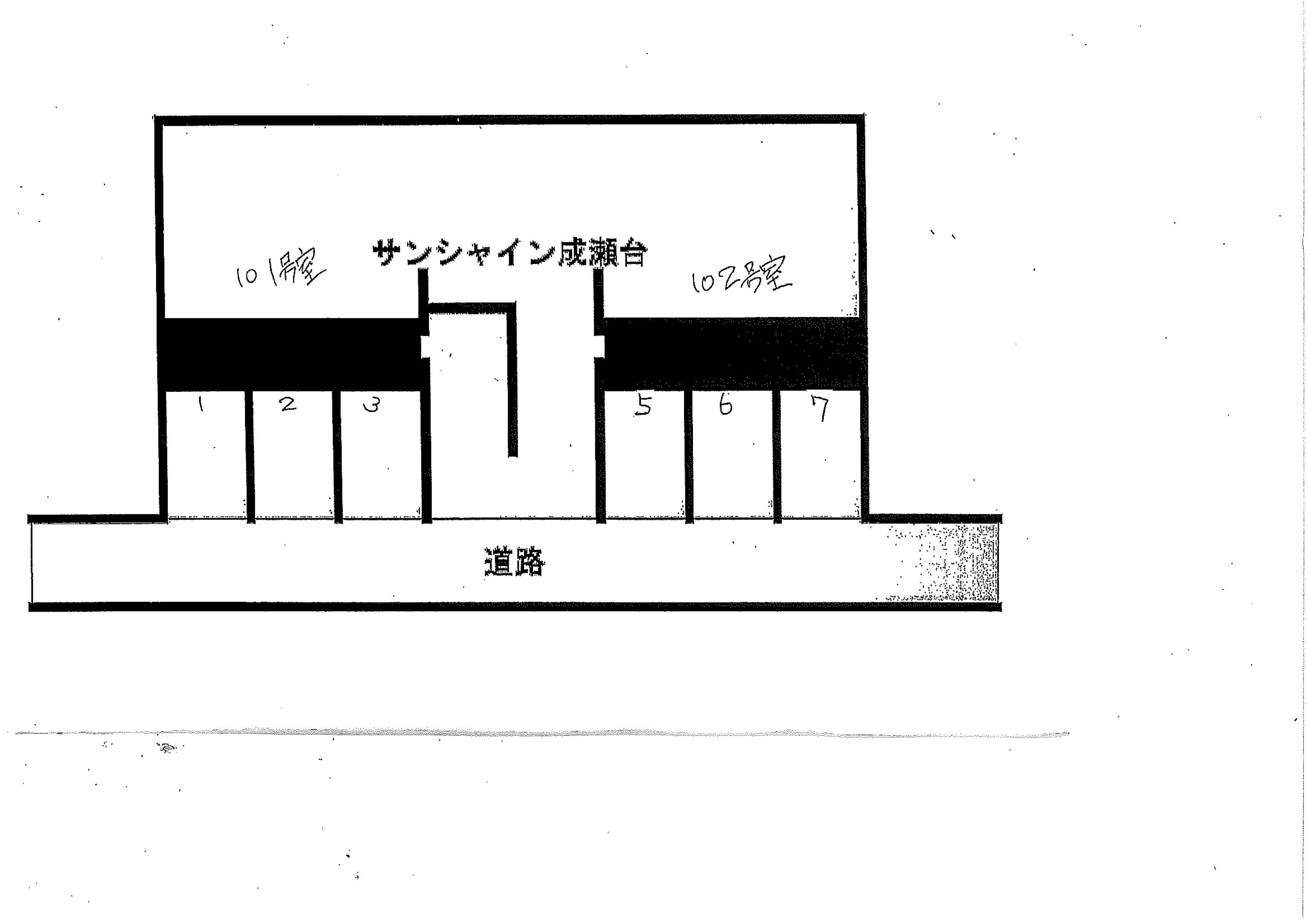 サンシャイン成瀬台駐車場の駐車配置図